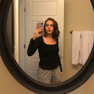 Free People Square Neck 3/4 Sleeve Top!